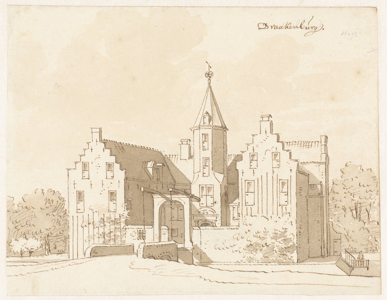Slott Drakenburg nær Baarn av Cornelis Pronk (possibly)