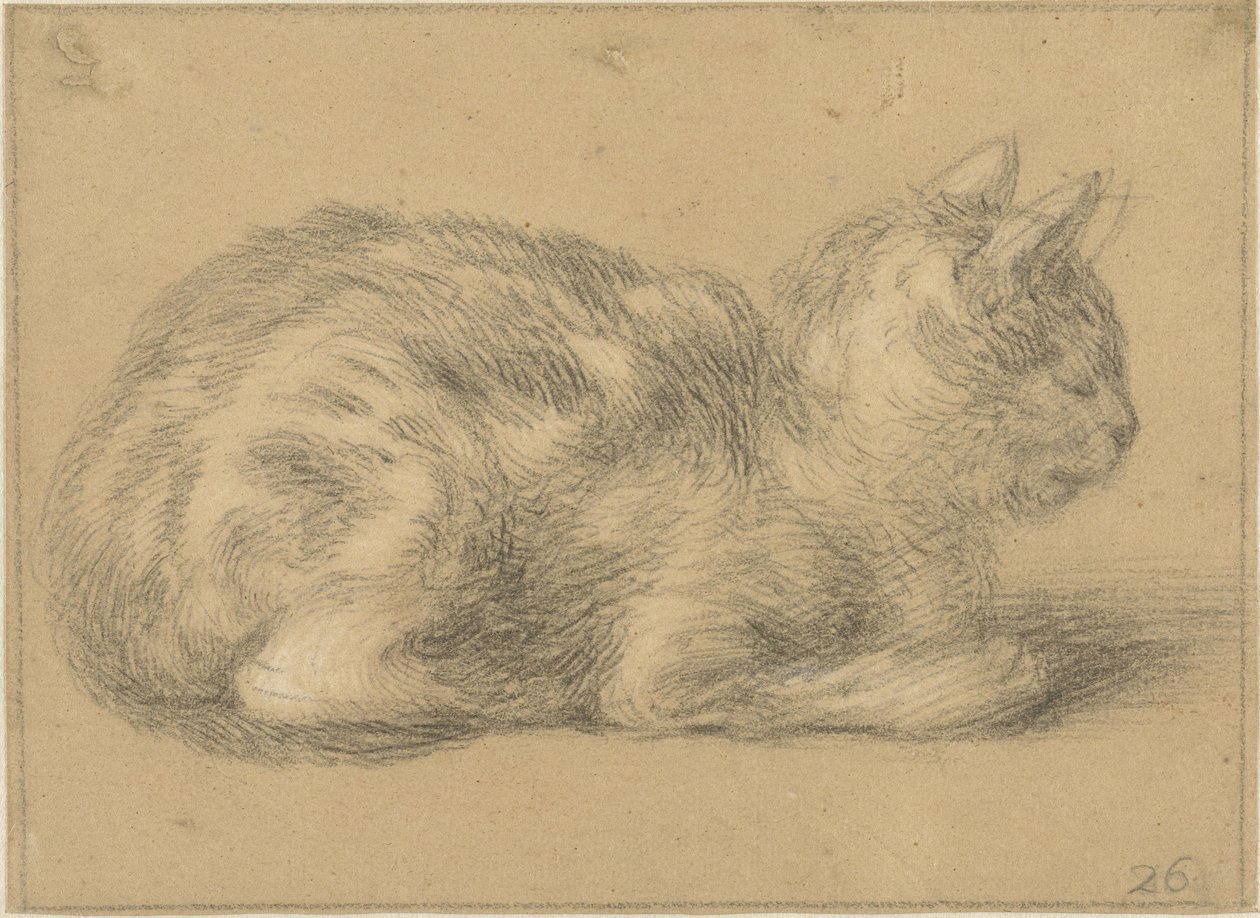 Sittende katt, til høyre av Cornelis Saftleven (possibly)