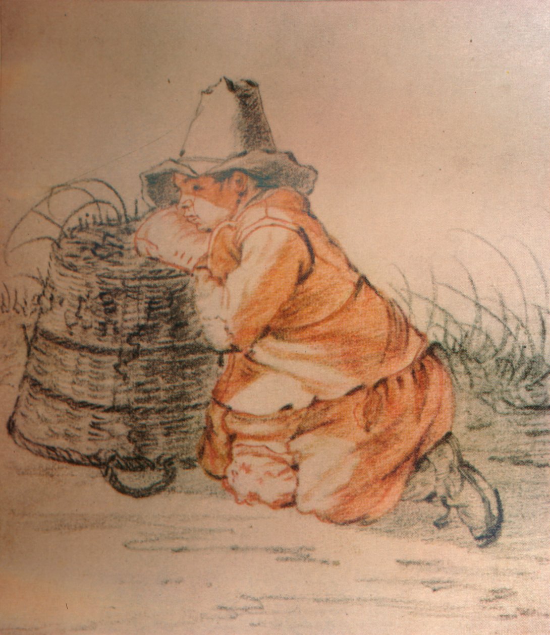 En gutt hviler på en kurv, 1600-tallet, 1929 av Cornelis Saftleven