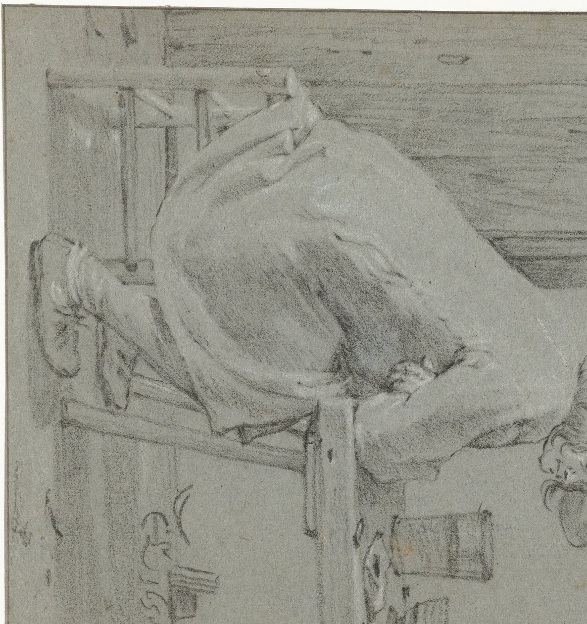 Mann som sitter ved bordet av Cornelis Saftleven