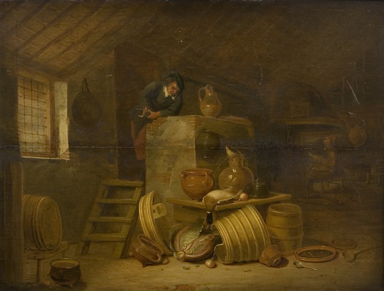 Interiør i et kjøkken av Cornelis Saftleven