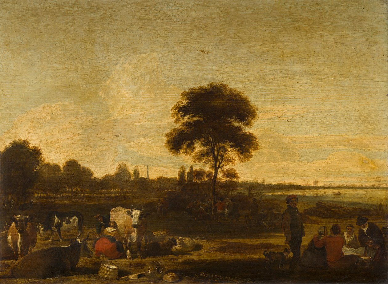Landskap med gjetere og kveg av Cornelis Saftleven