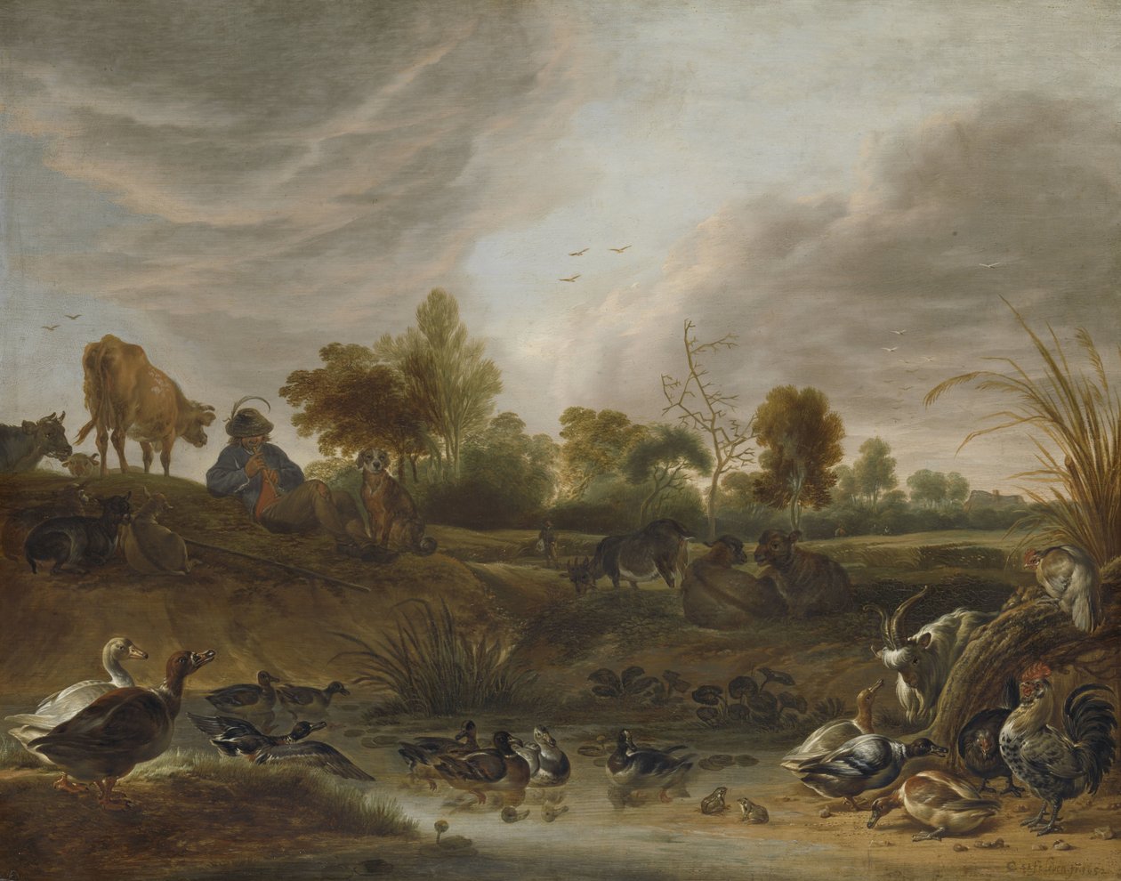 Landskap med dyr av Cornelis Saftleven