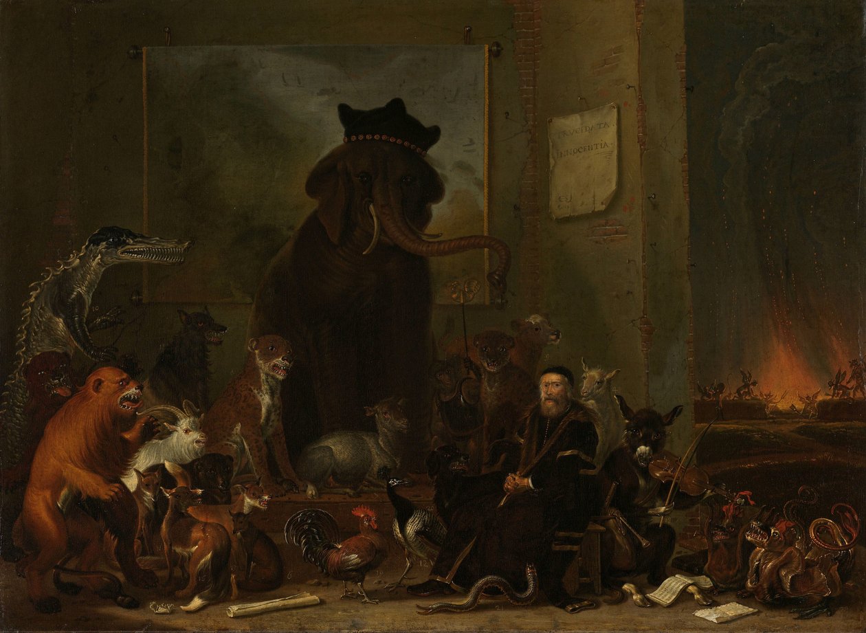 Satire over rettssaken mot Johan van Oldenbarnevelt av Cornelis Saftleven