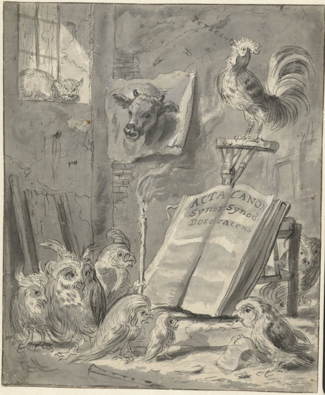 Satire over synoden i Dordrecht, 1618 av Cornelis Saftleven