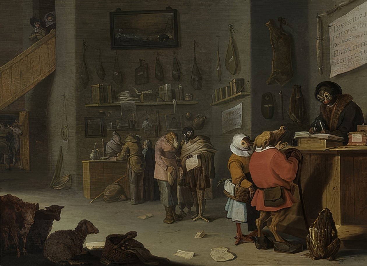Tvist om en ku koster minst én til (hvem saksøker for en ku?). 1629 av Cornelis Saftleven
