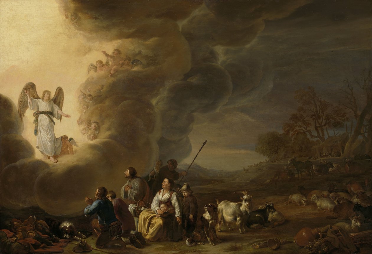 Bebudelsen til hyrden av Cornelis Saftleven