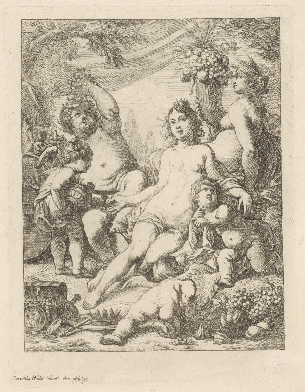 Bacchus, Venus og Ceres. av Cornelis Schut (I)