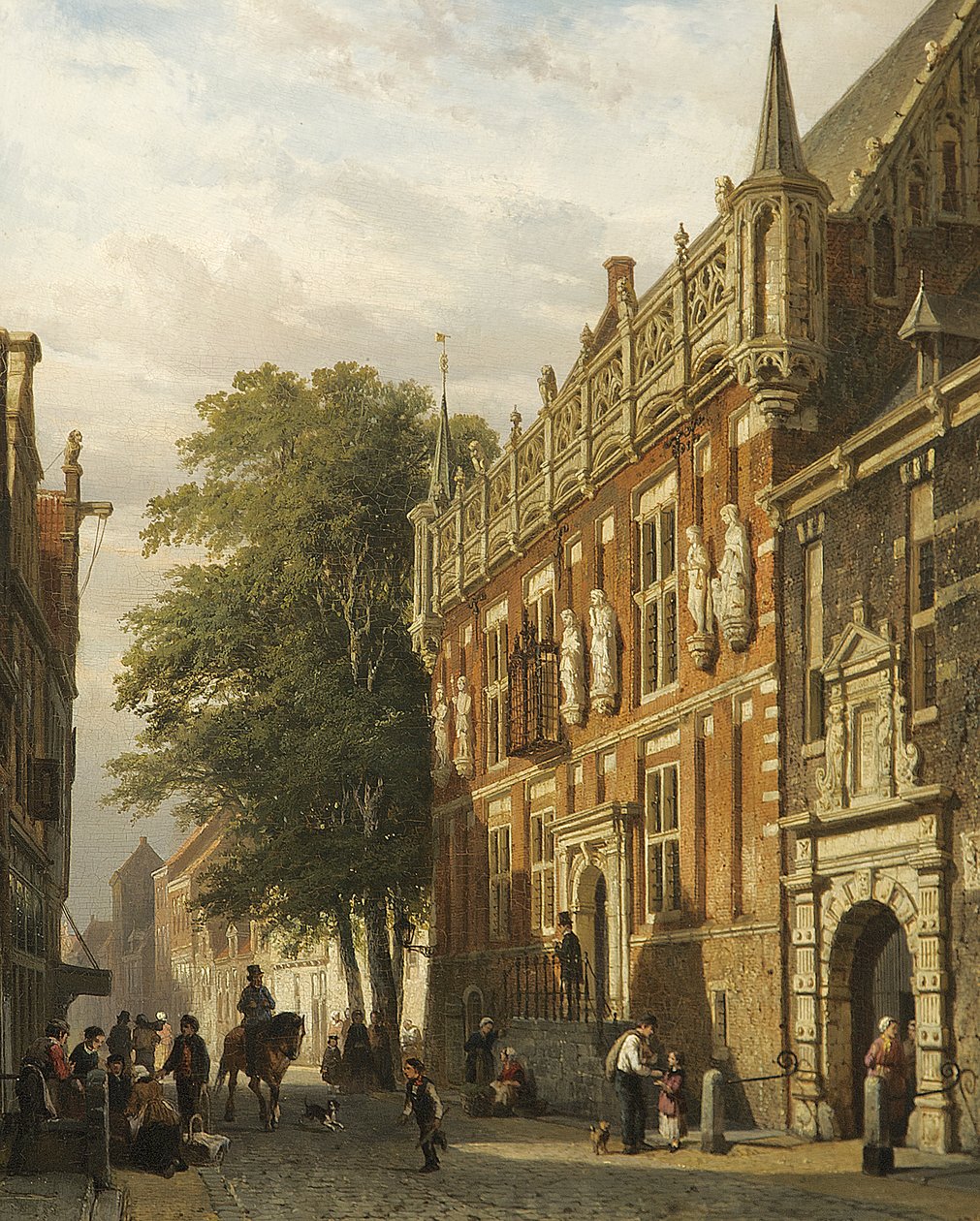 Stadhuis i Kampen, Nederland, 1862 av Cornelis Springer