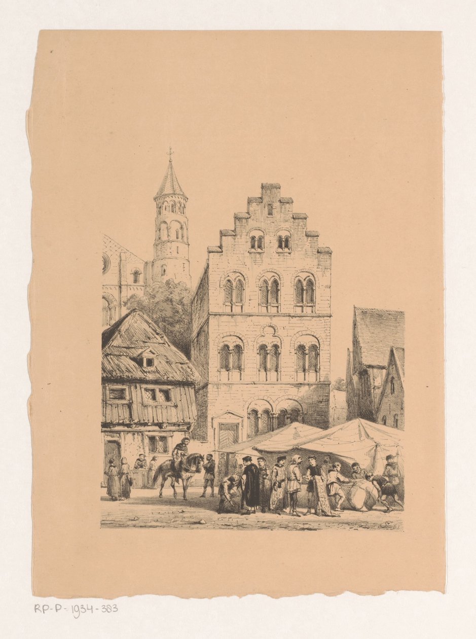Tolvte århundre hus Steene huser 1100-tallet av Cornelis Springer