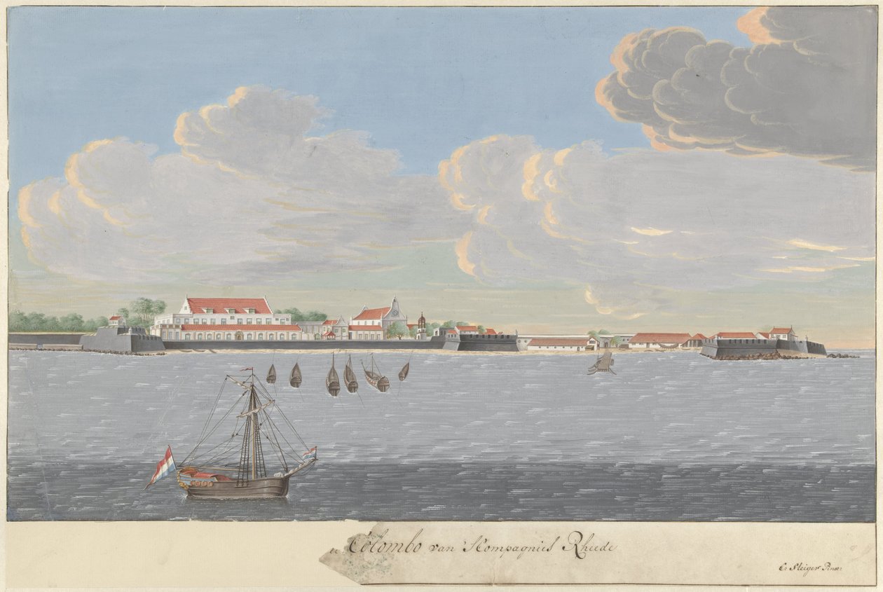 Utsikt over Colombo fra Roadstead av Cornelis Steiger