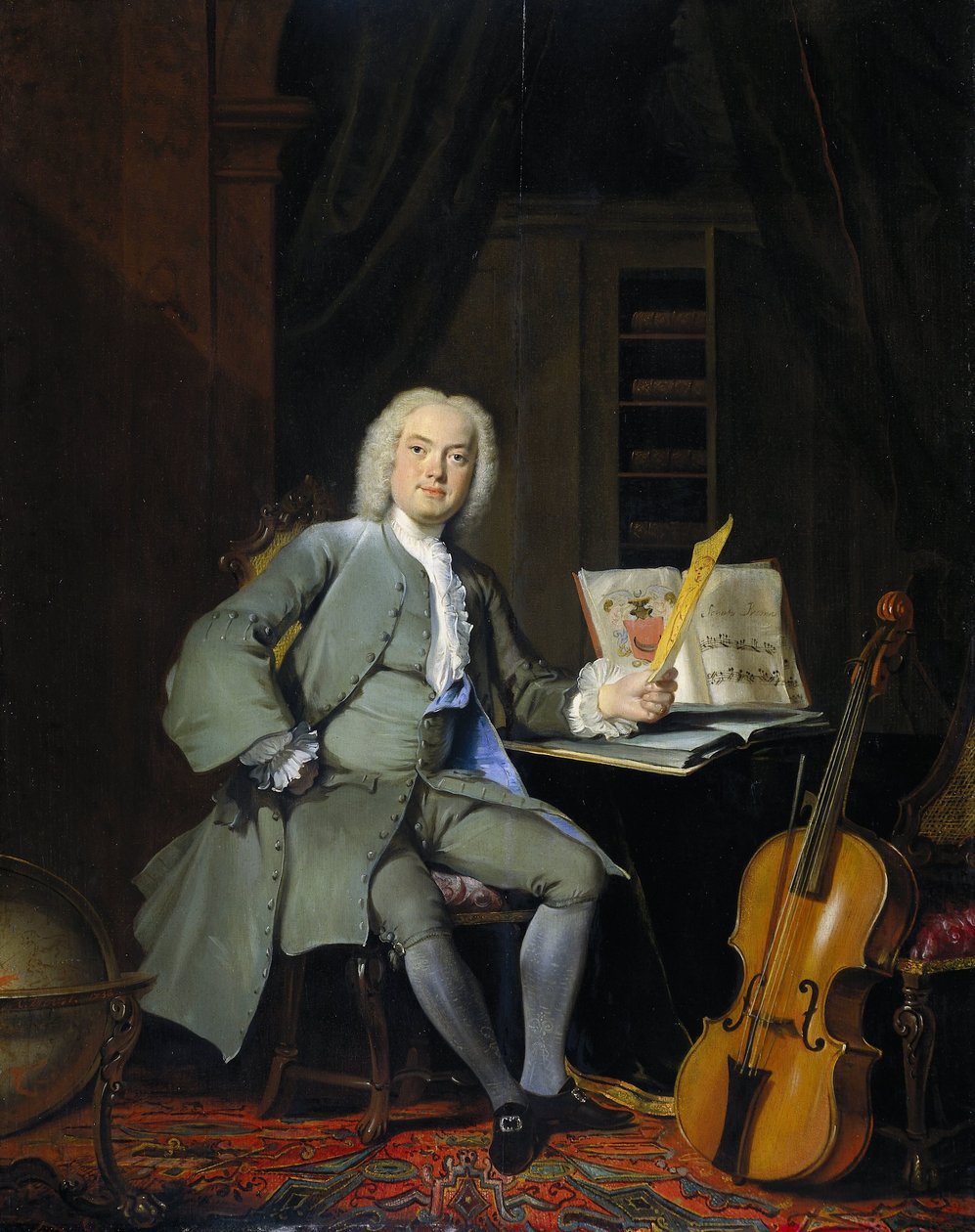 Portrett av et medlem av Van der Mersch-familien Portrett av et medlem av Van der Mersch-familien av Cornelis Troost (signed by artist)