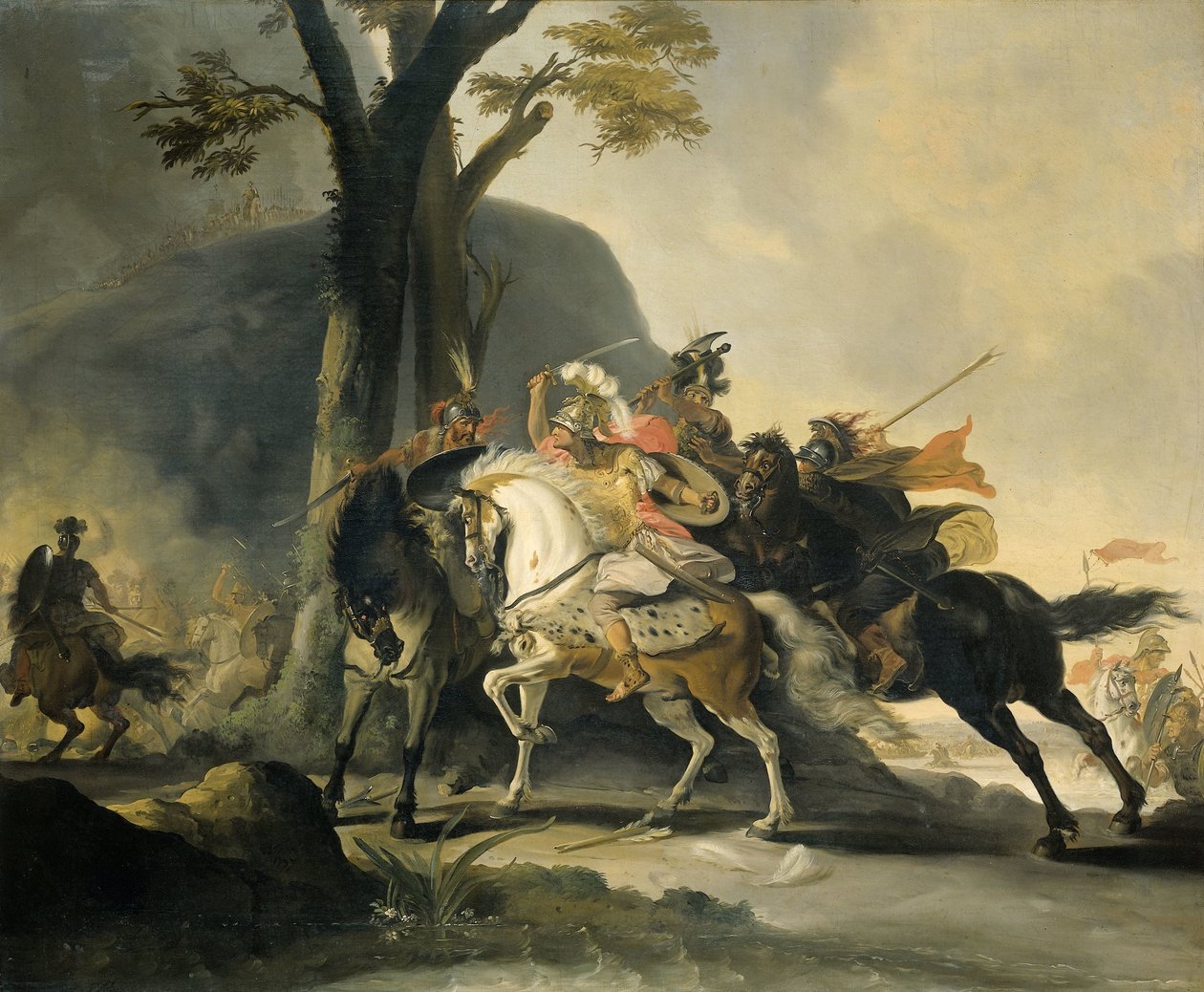 Alexander den store i slaget ved Granicus mot perserne av Cornelis Troost