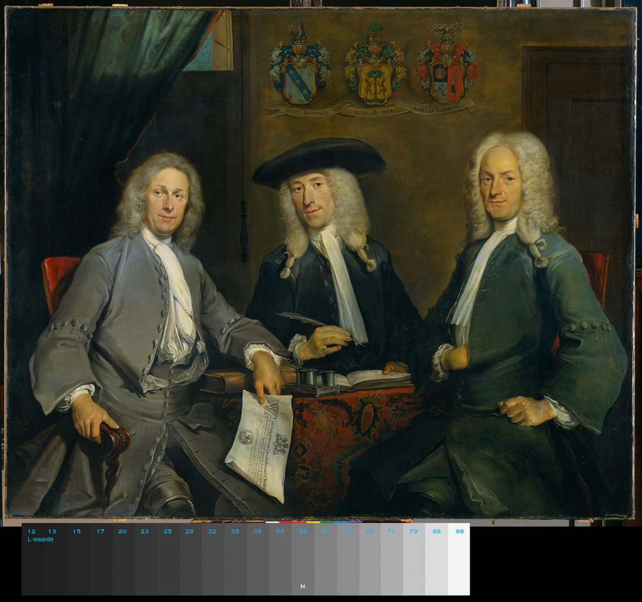 Tre forstandere for kirurglauget av Cornelis Troost