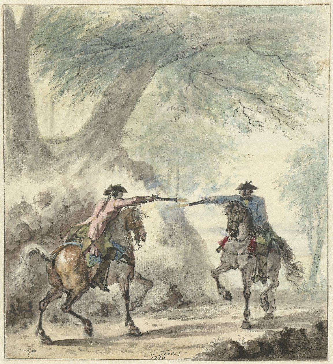Duell, 1740 av Cornelis Troost