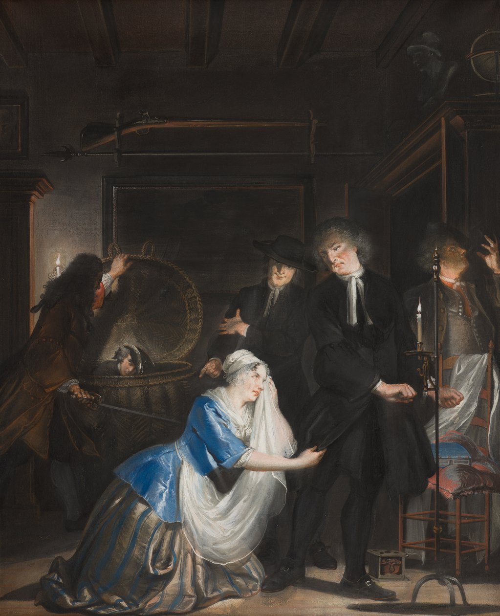 Falsk dyd oppdaget: Oppdagelsen av Volkert i vaskekurven, 1739 av Cornelis Troost