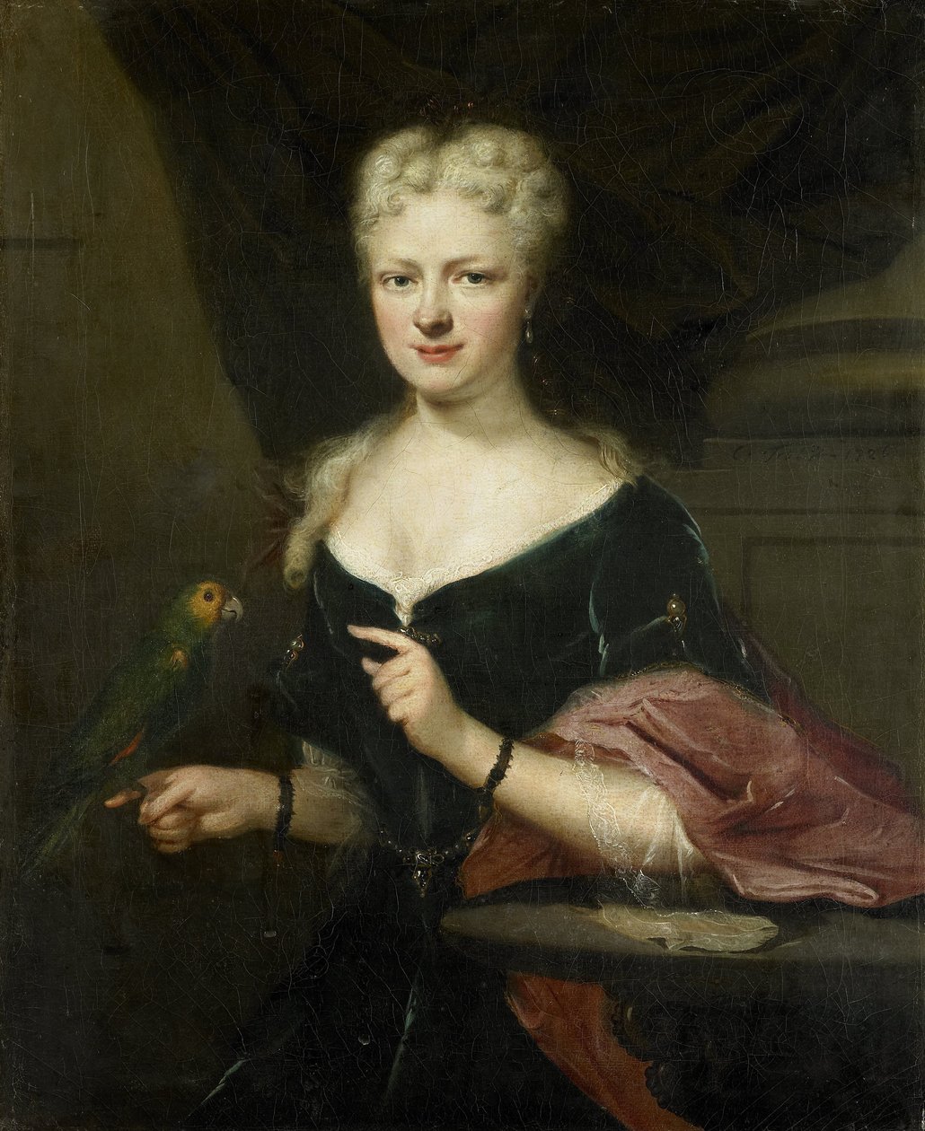 Portrett av Maria Magdalena Stavenisse, kone til Jacob de Witte av Elkerzee, rådmann i Zierikzee av Cornelis Troost