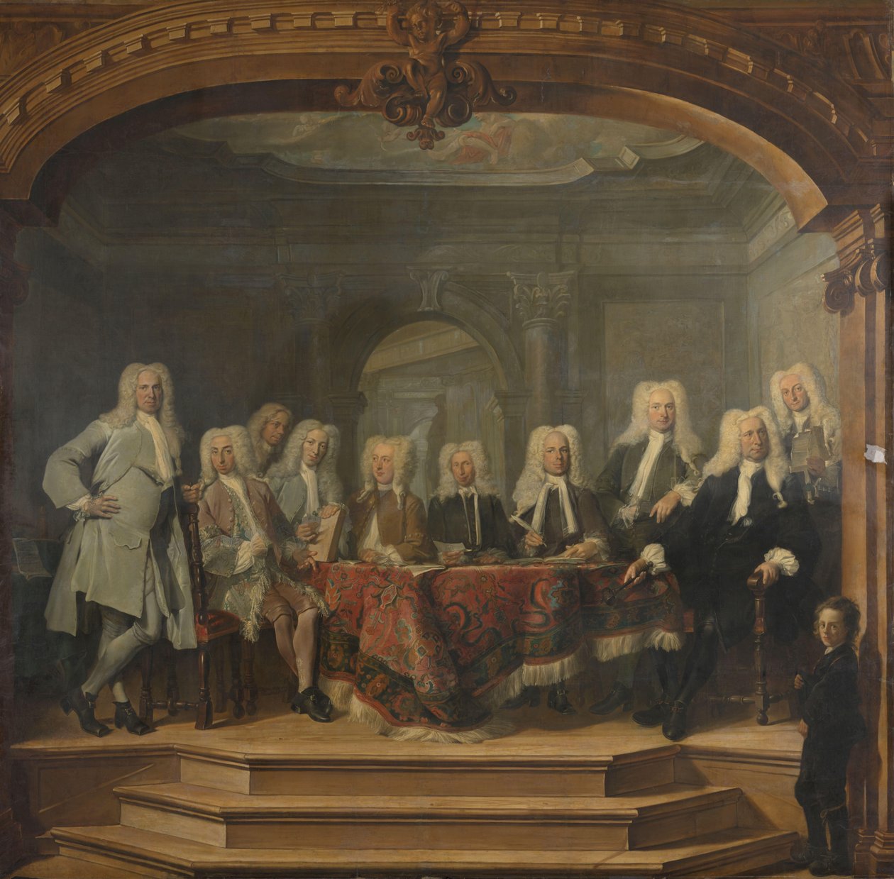 Regents of Almoezeniers Orphanage Orphanage i Amsterdam, 1729 av Cornelis Troost