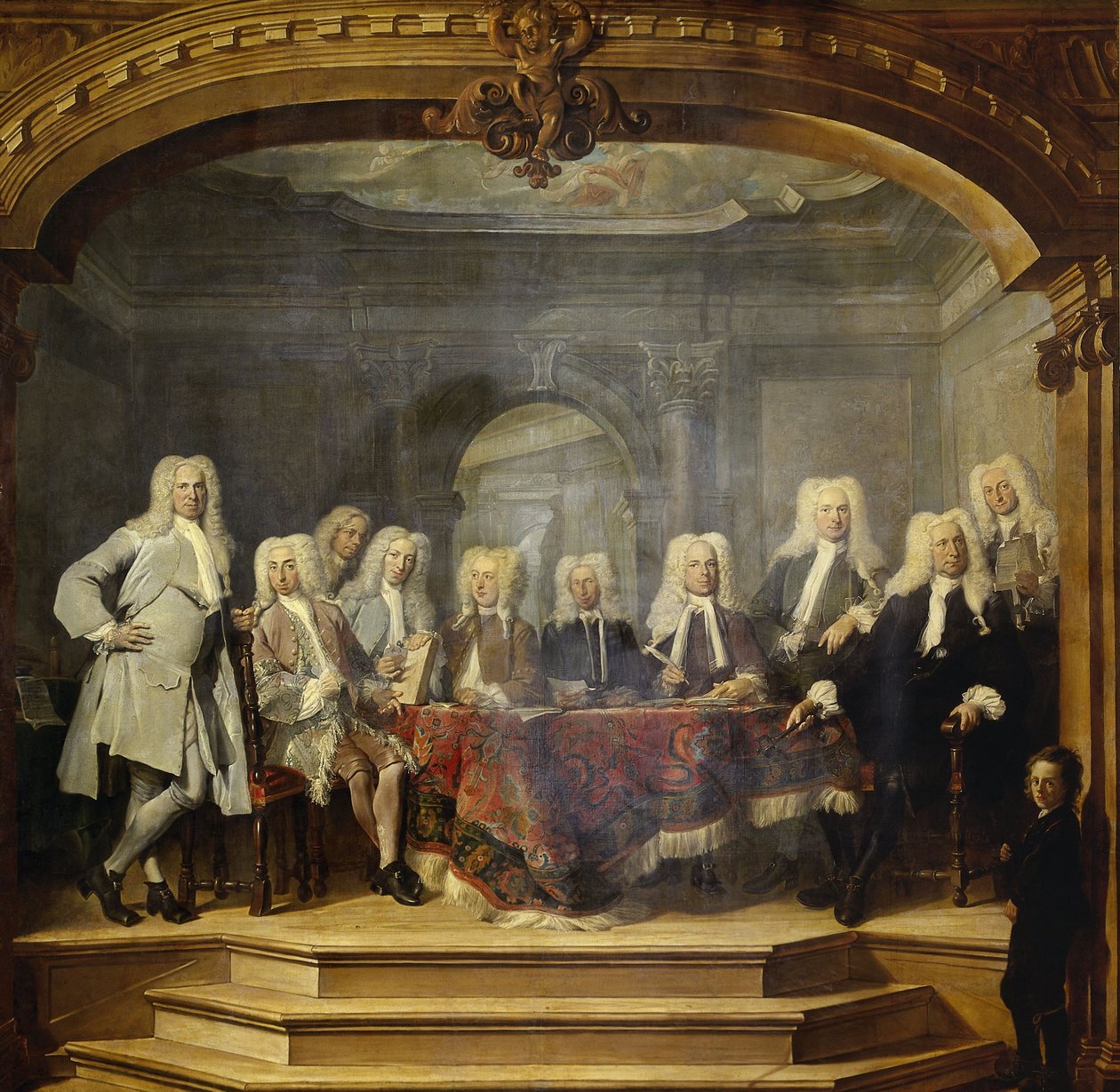 Regents of Almoezeniers Orphanage Orphanage i Amsterdam, 1729 av Cornelis Troost