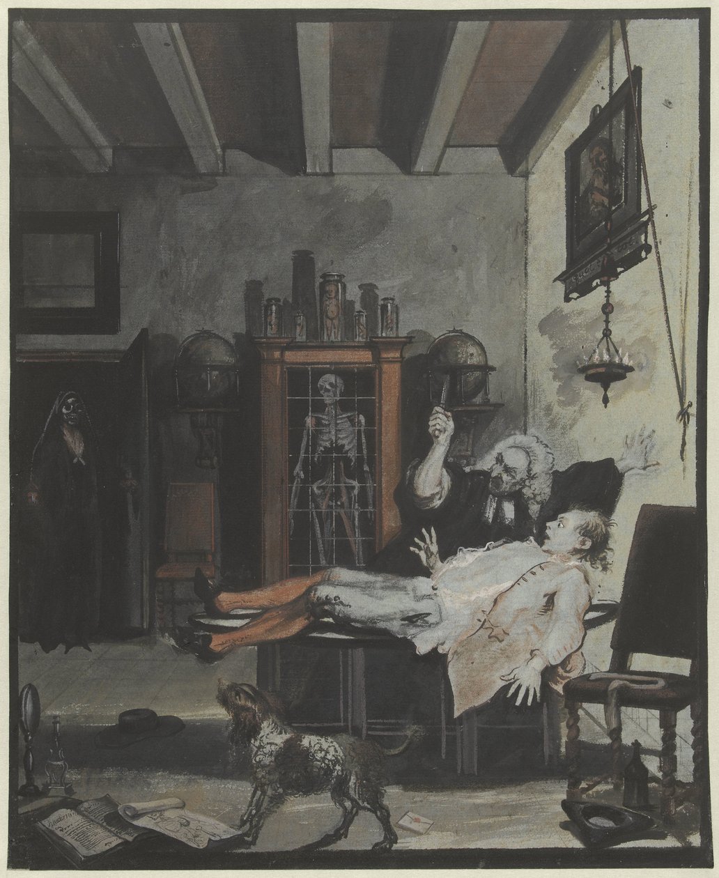 Scene fra komedien Krispijn Medicine av Cornelis Troost