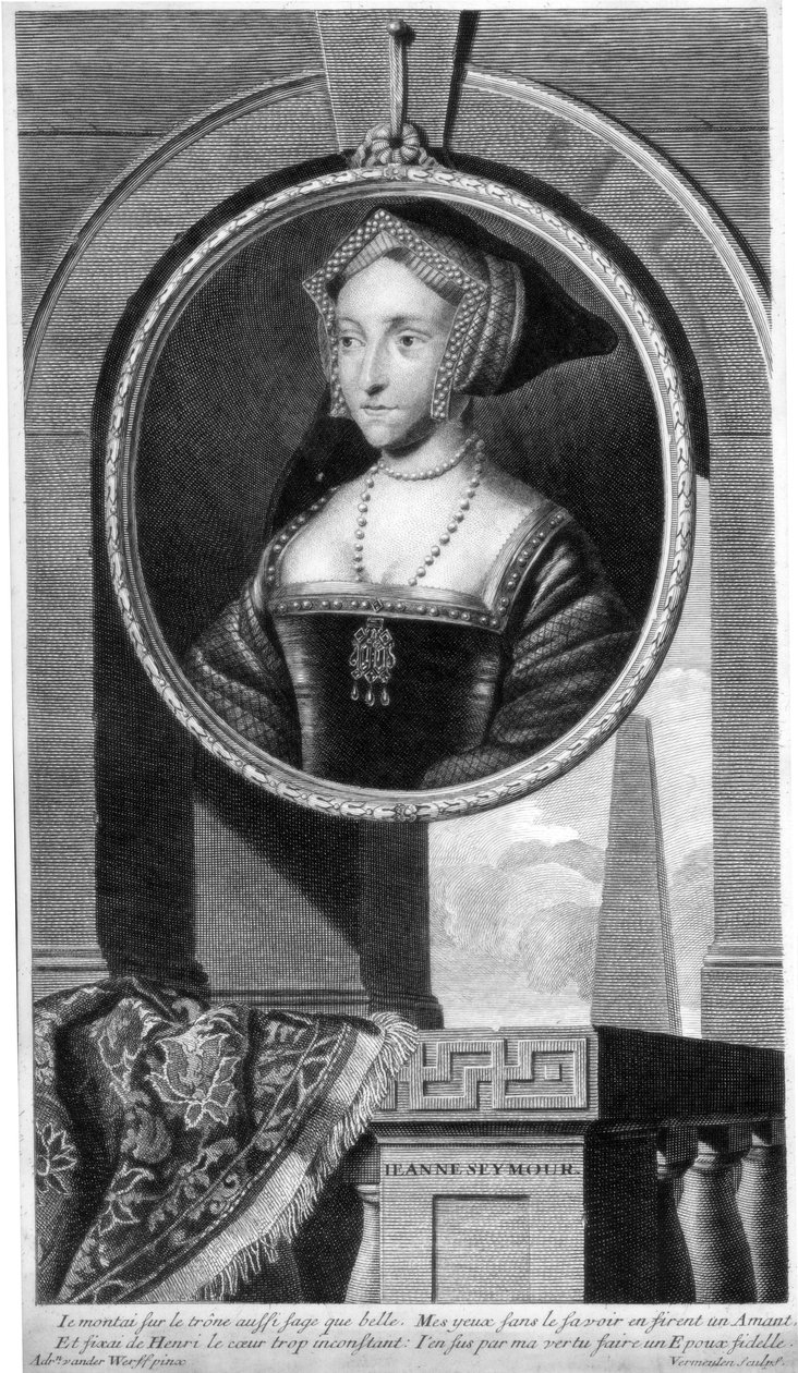 Jane Seymour, dronningkonsort av England og tredje kone til Henry VIII. av Cornelis Vermeulen