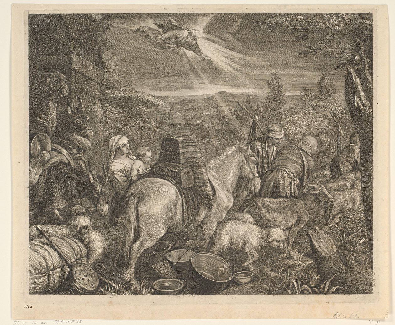 Abraham forlater Haran Chelations (serietittel) av Cornelis Visscher (II)