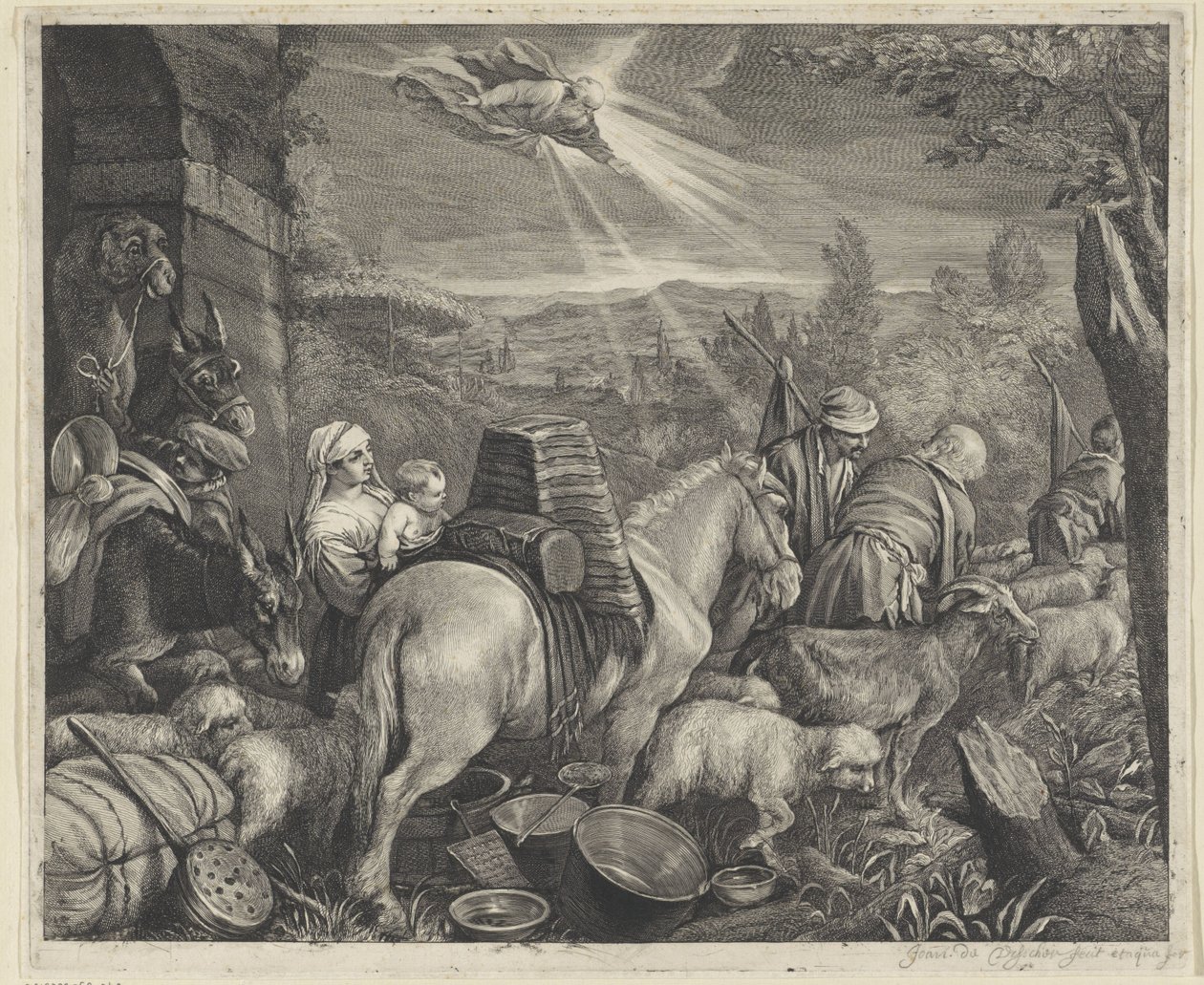 Abraham forlater Haran av Cornelis Visscher (II)
