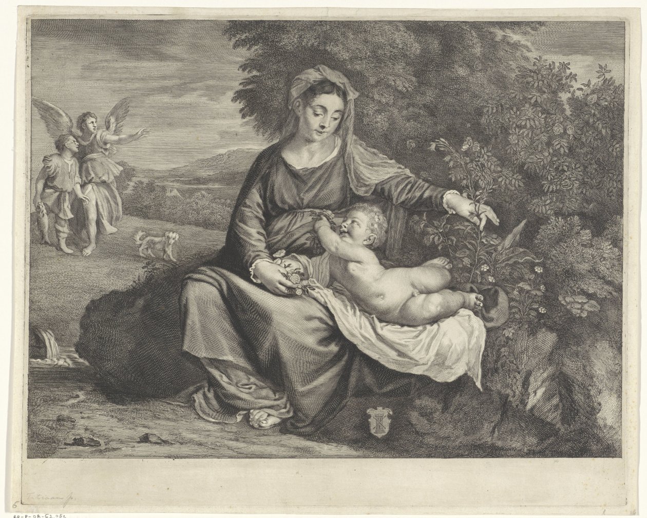 Maria med barnet og Tobias og engelen av Cornelis Visscher (II)