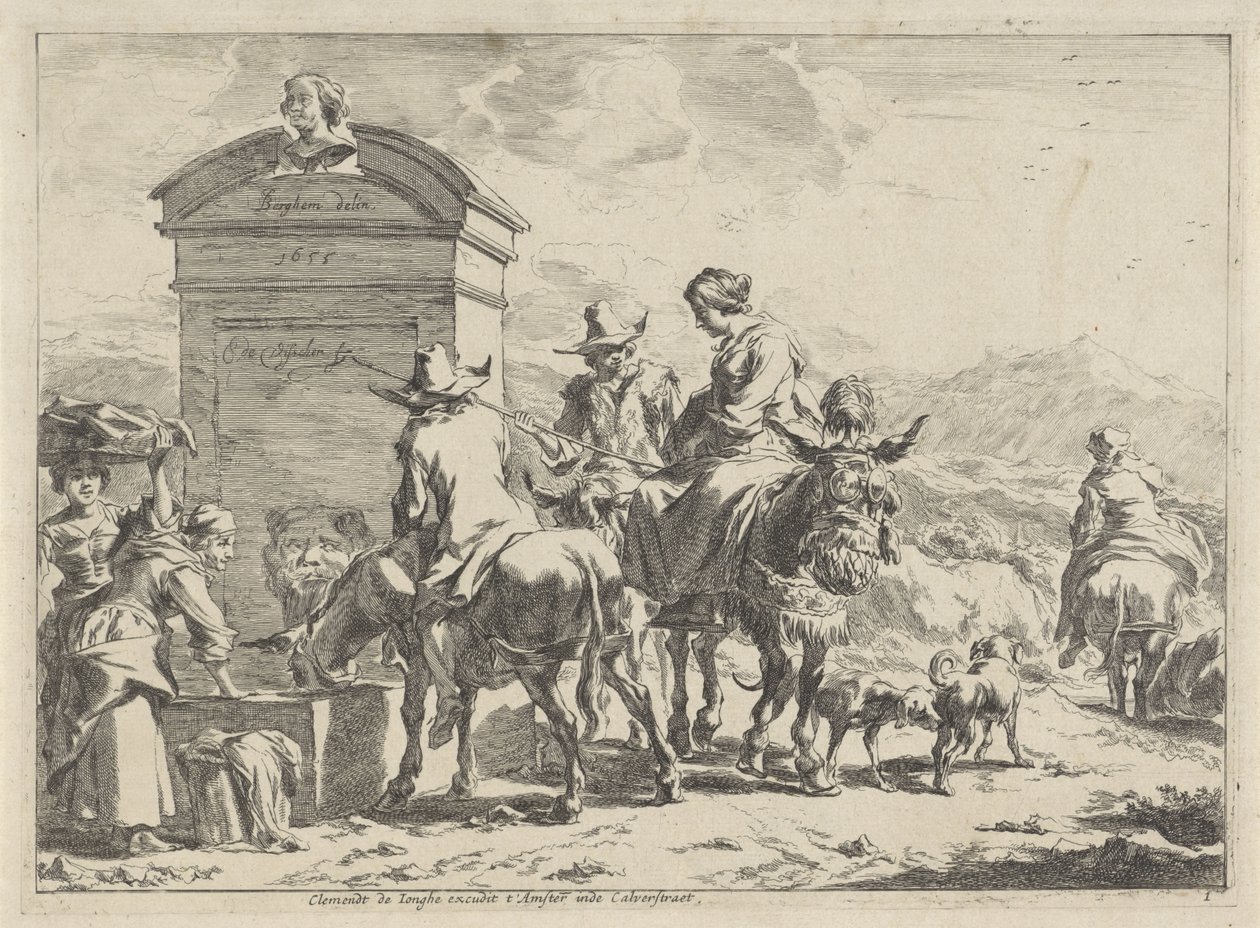 hvilested Landskap (serietittel) av Cornelis Visscher (II)