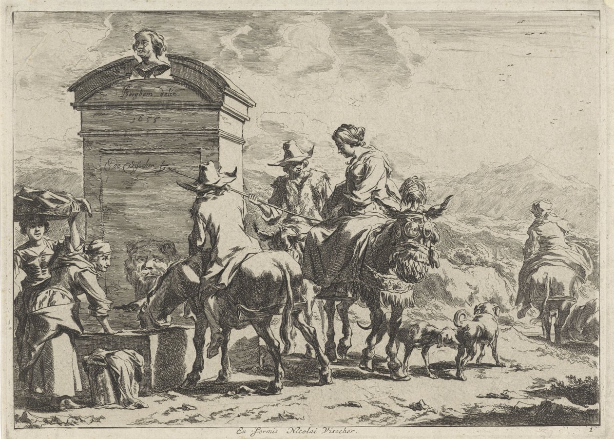 hvilested Landskap (serietittel) av Cornelis Visscher (II)