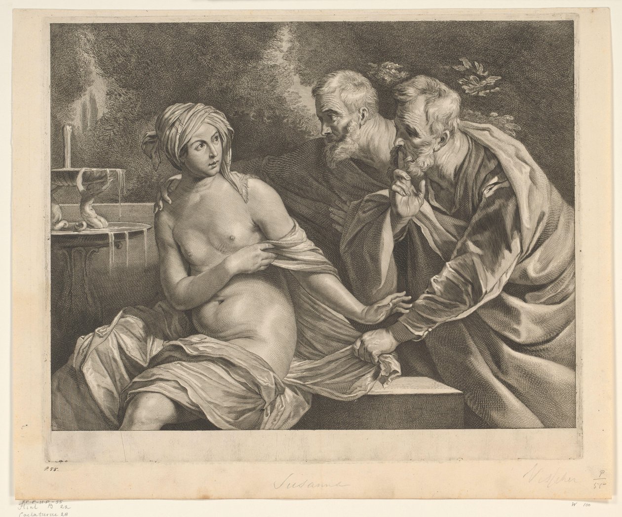 Susanna en de eldre Chelations (serietittel) av Cornelis Visscher (II)