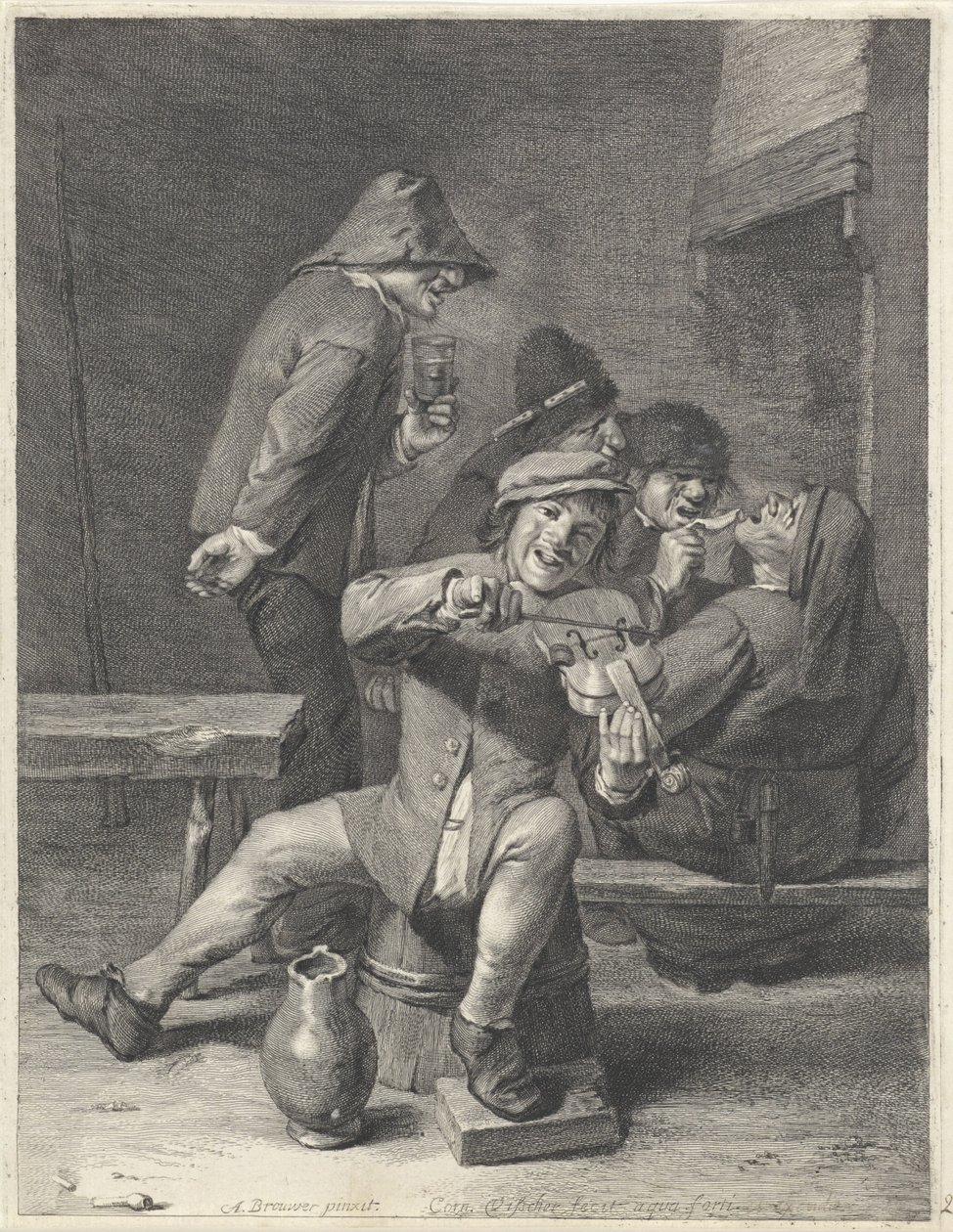 Fiolinist / publikum av Cornelis Visscher (II)