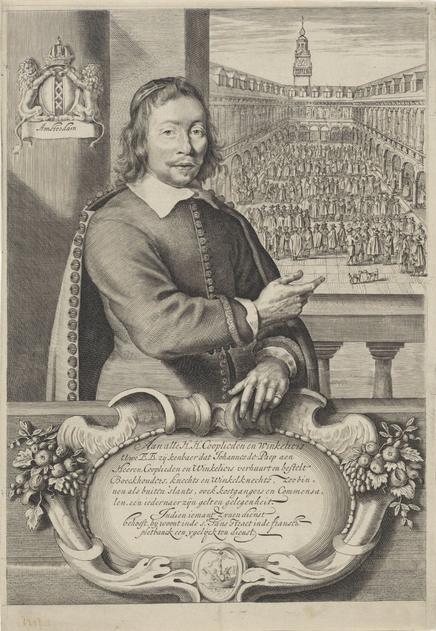 Visittkort til Johannes de Paep av Cornelis Visscher (II)