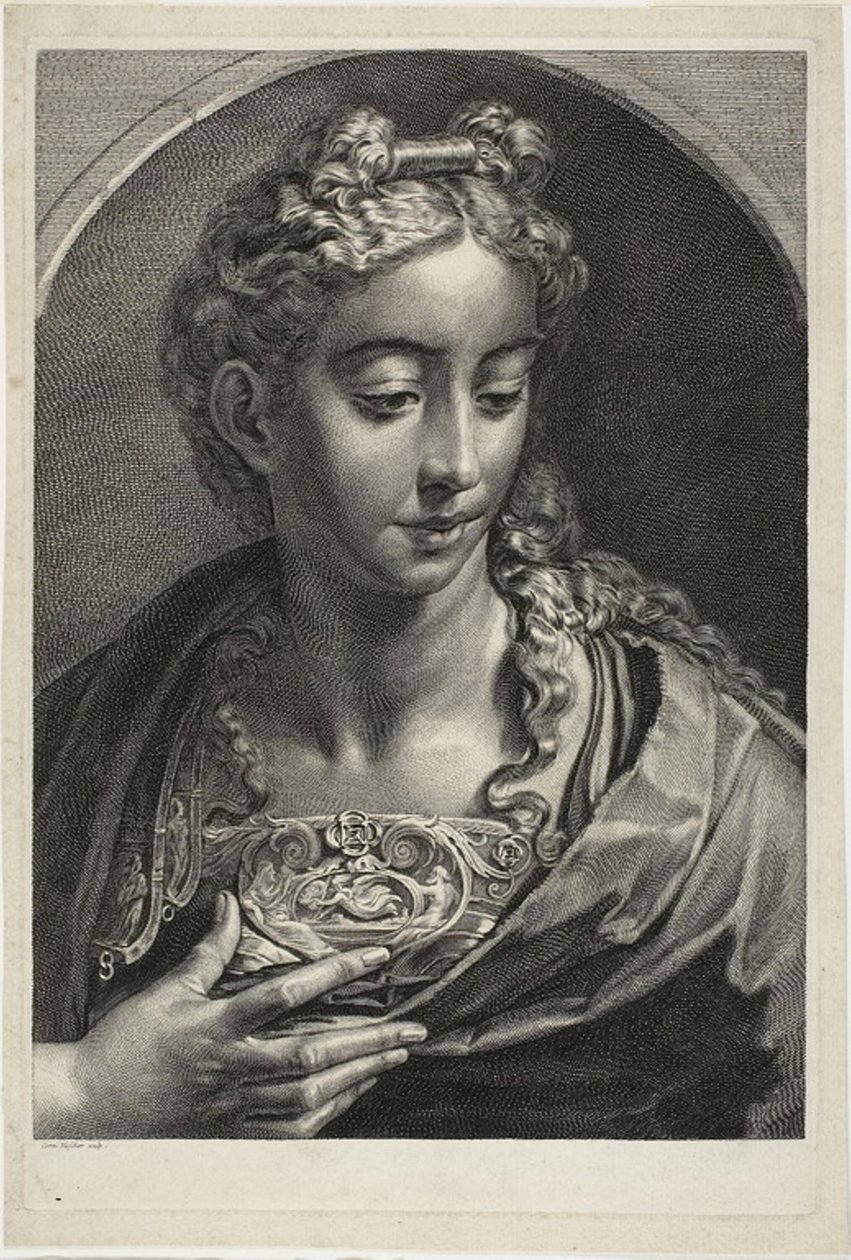 Athena, fra kabinettet Reynst; Cabinet Reynst: Graveringer av forskjellige bilder malt av kjente kunstnere av Cornelis Visscher