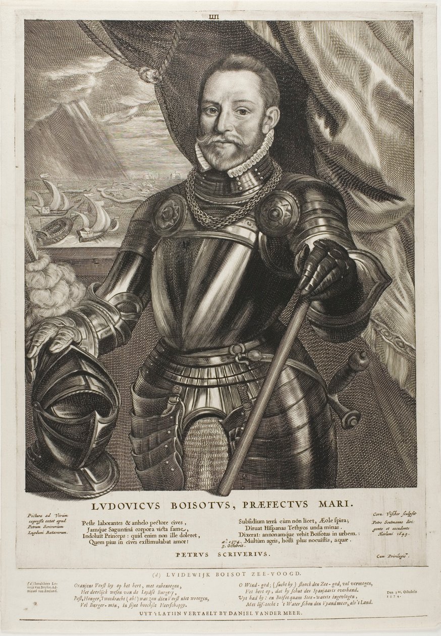 Lodewijk Boisot, admiral av Zeeland, plate 4 fra Quatuor Personae av Cornelis Visscher