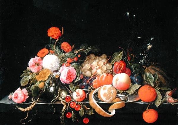 Blomster og stilleben (olje på lerret) av Cornelis de Heem
