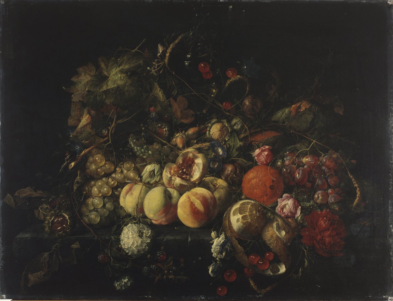 Stilleben med blomster og frukt av Cornelis de Heem
