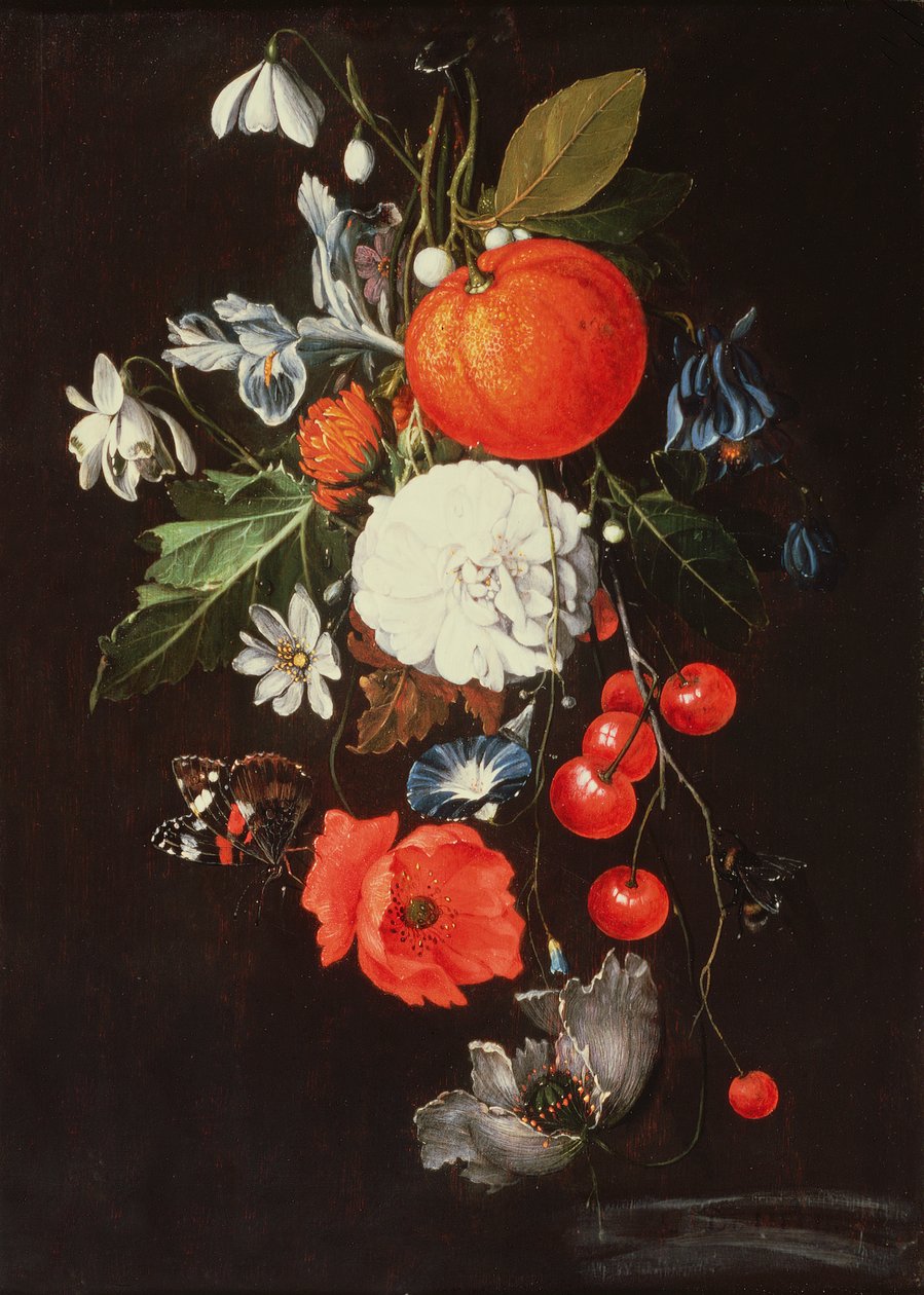 Stilleben med frukt og blomster av Cornelis de Heem