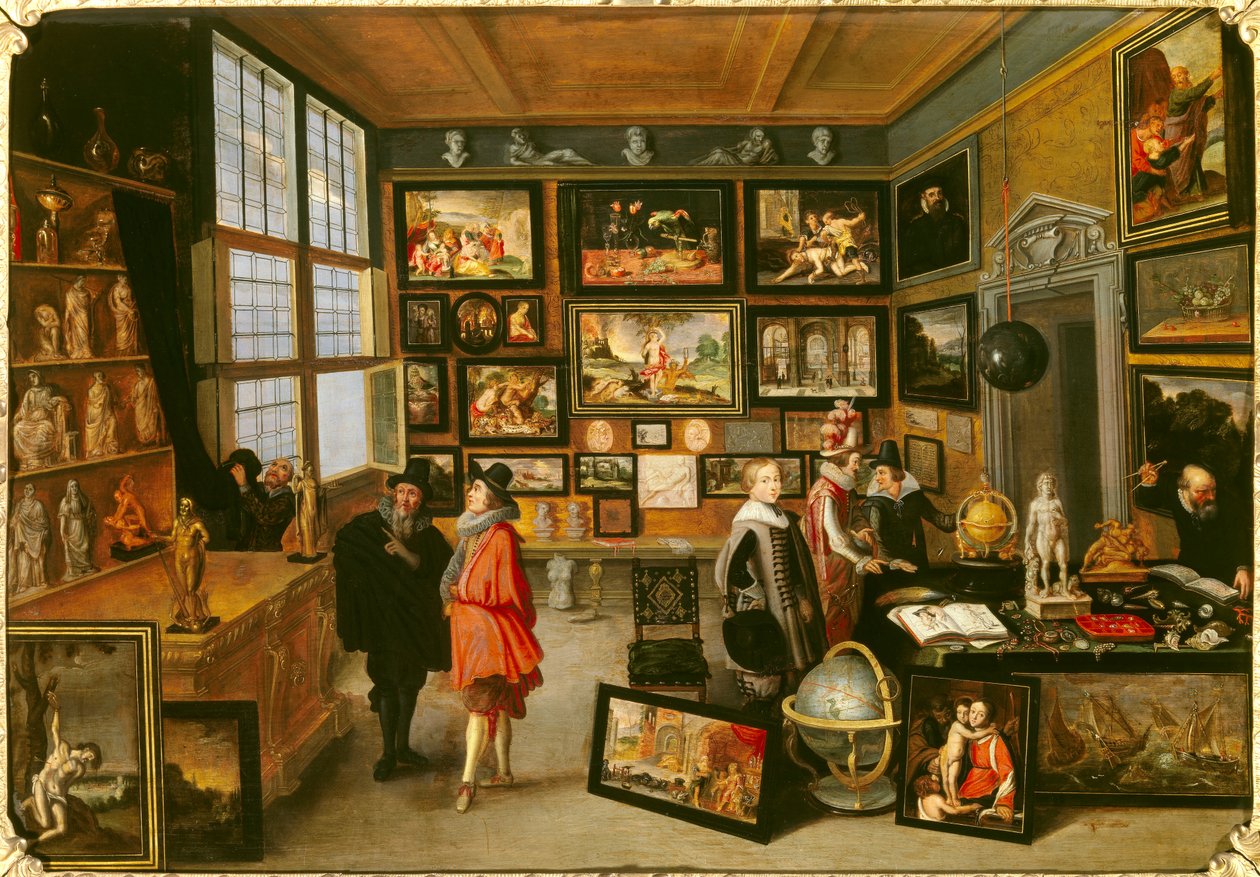 Amatørpraksisen kalt Gallery of Art Objects. De ble også kalt kuriositetenes kontorer. Maleri av Cornelis de Baellieur (1607-1671). 1637. Dim 0,51 x 0,74 m. Dijon, Museum of Fine Arts av Cornelis de I Baellieur