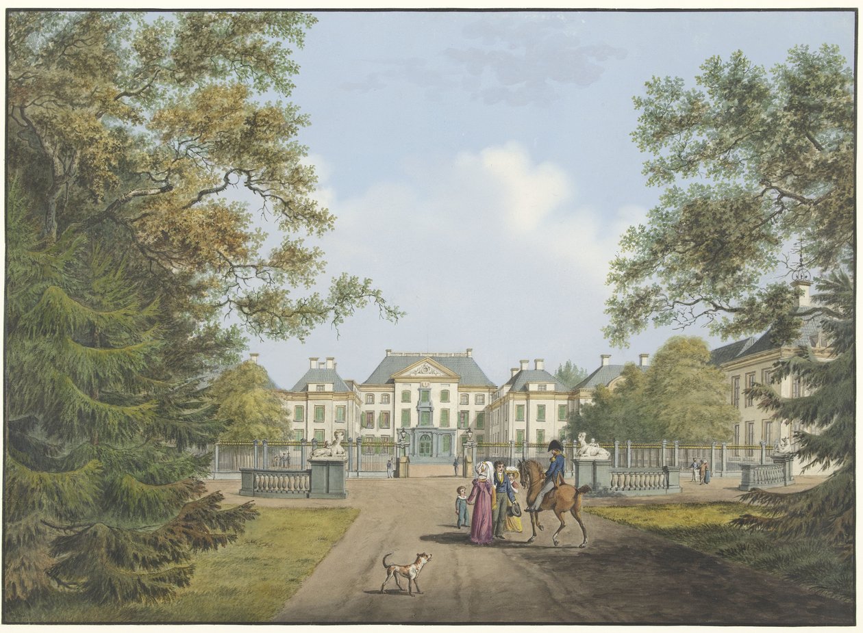 Utsikt over Het Loo-palasset av Cornelis de Kruyff