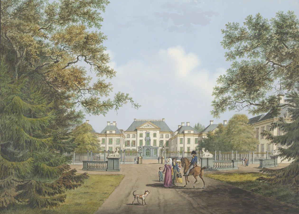 Utsikt over Het Loo-palasset av Cornelis de Kruyff