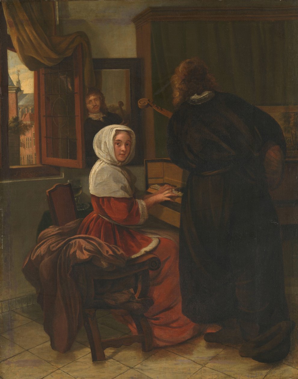 Par som lager musikk av Cornelis de Man (manner of)