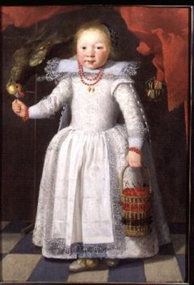 Liten jente med en papegøye av Cornelis de Vos