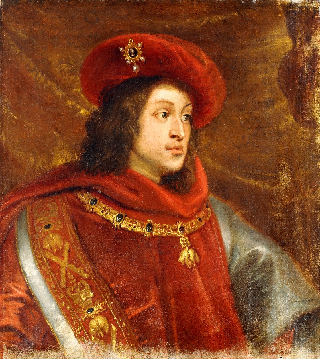 Portrett av Filip I av Spania, bystelengde, iført Det gylne skinn-ordenen, av Cornelis de Vos