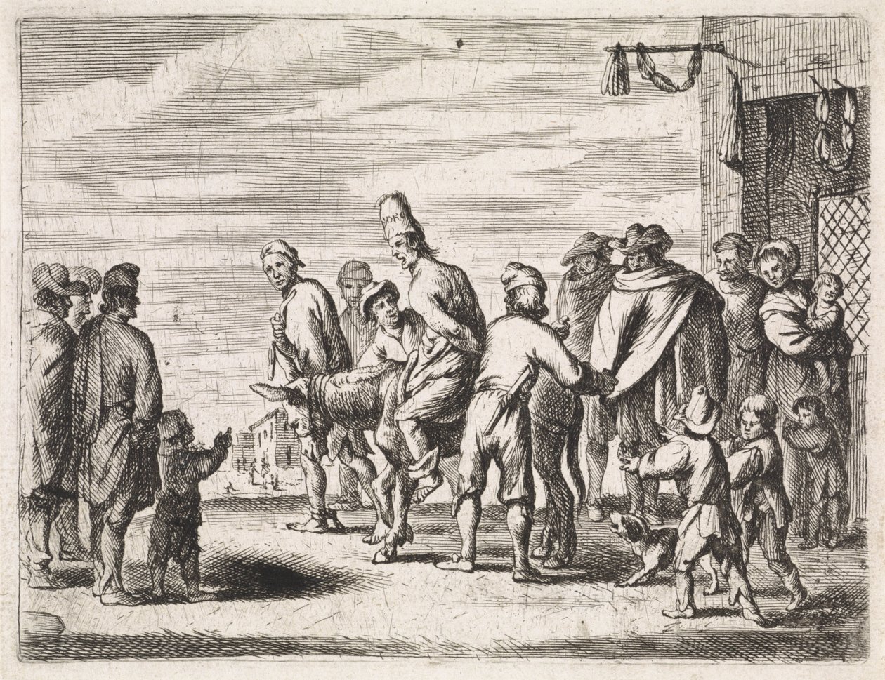 Mann bundet til et esel Sjangerscener (serietittel) av Cornelis de Wael