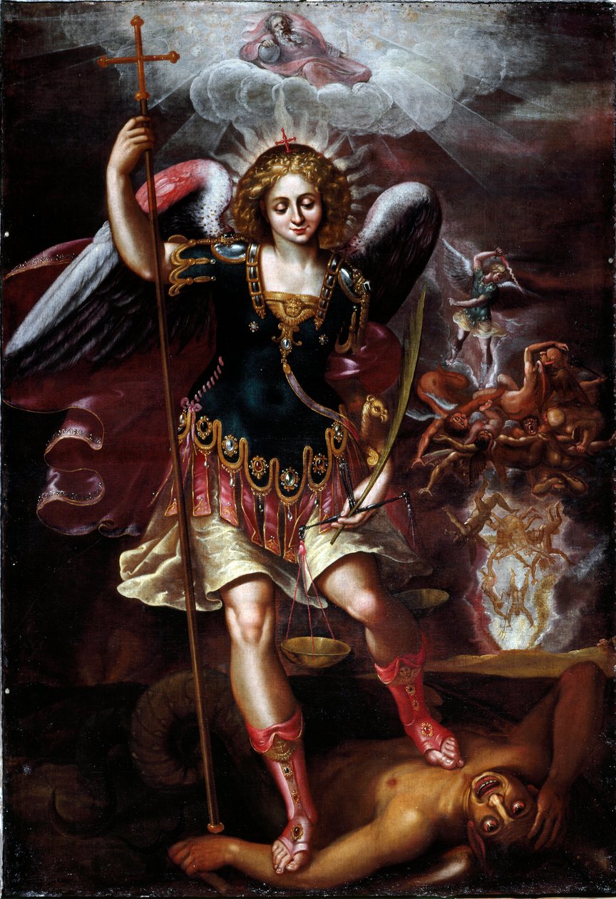 Erkeengelen Saint Michael (olje på tre av Cornelis de Wael