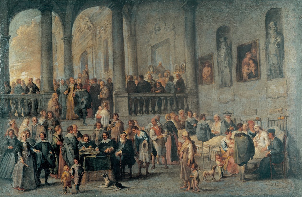 To Visit the Sick av Wael, Cornelis, av (1592-1667). Olje på lerret, størrelse: 99x152, ca. 1640, Strada Nuova-museet, Genova av Cornelis de Wael