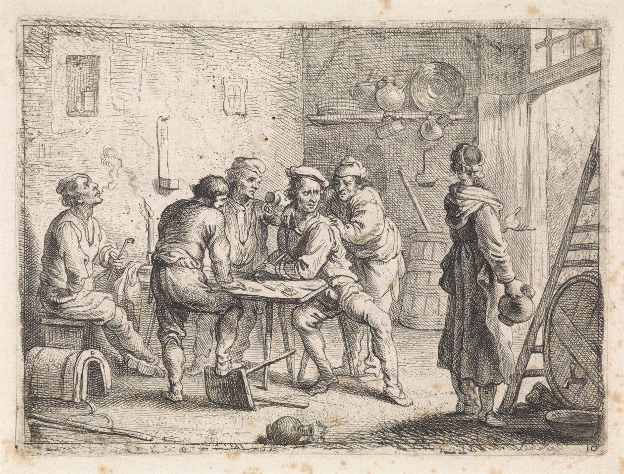 Kvinne forlater vertshus av Cornelis de Wael