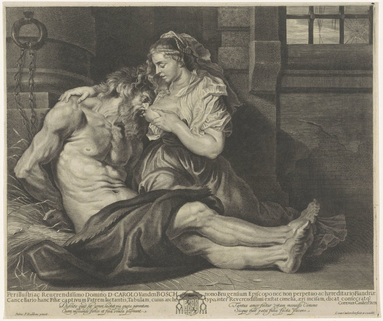 Cimon in Pero (Roman Caritas) av Cornelis van Caukercken