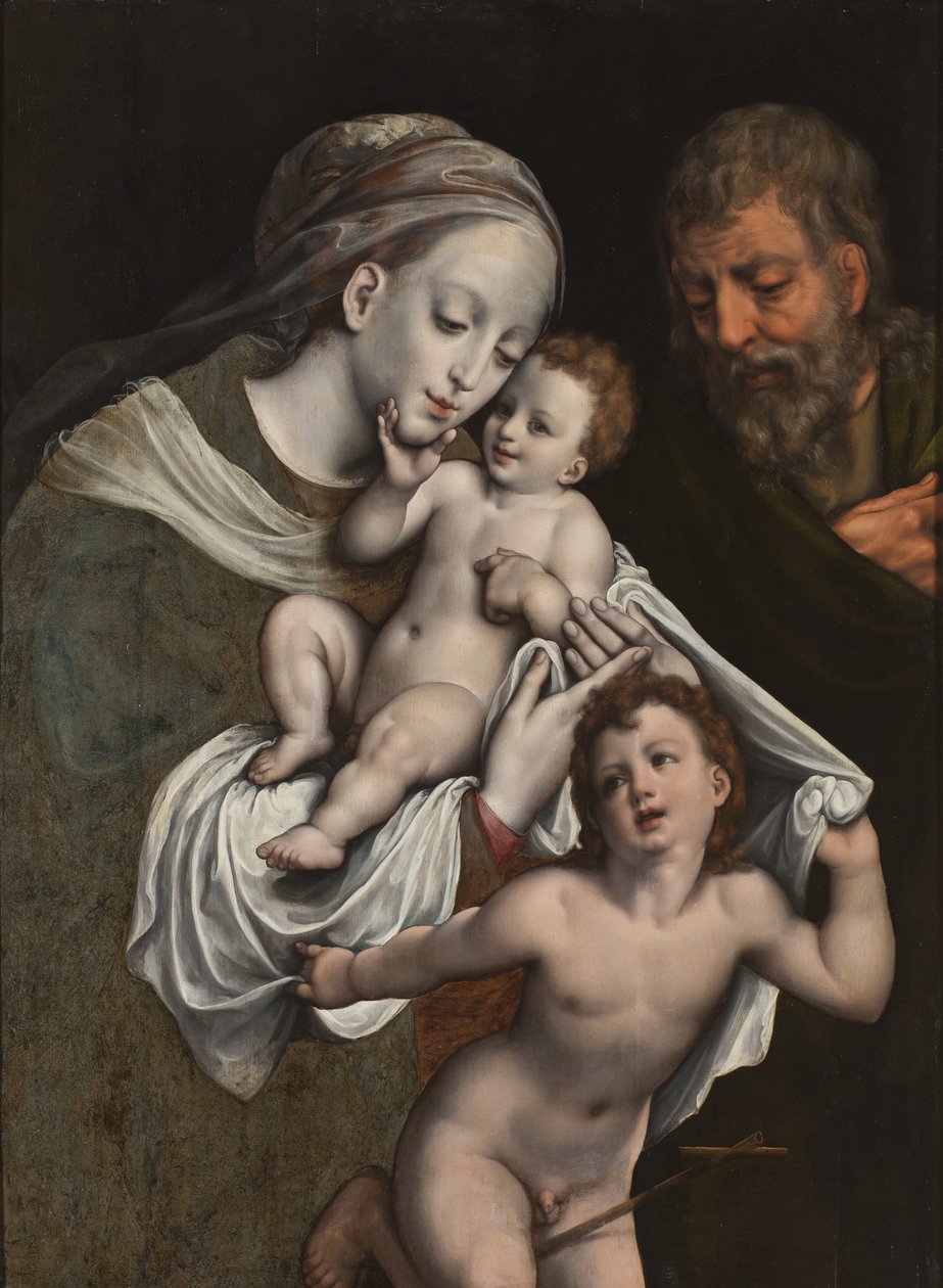 Den hellige familie med spedbarnet St John av Cornelis van Cleve